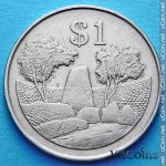 1 доллар 1980 г. Зимбабве(8) - 21.9 - реверс